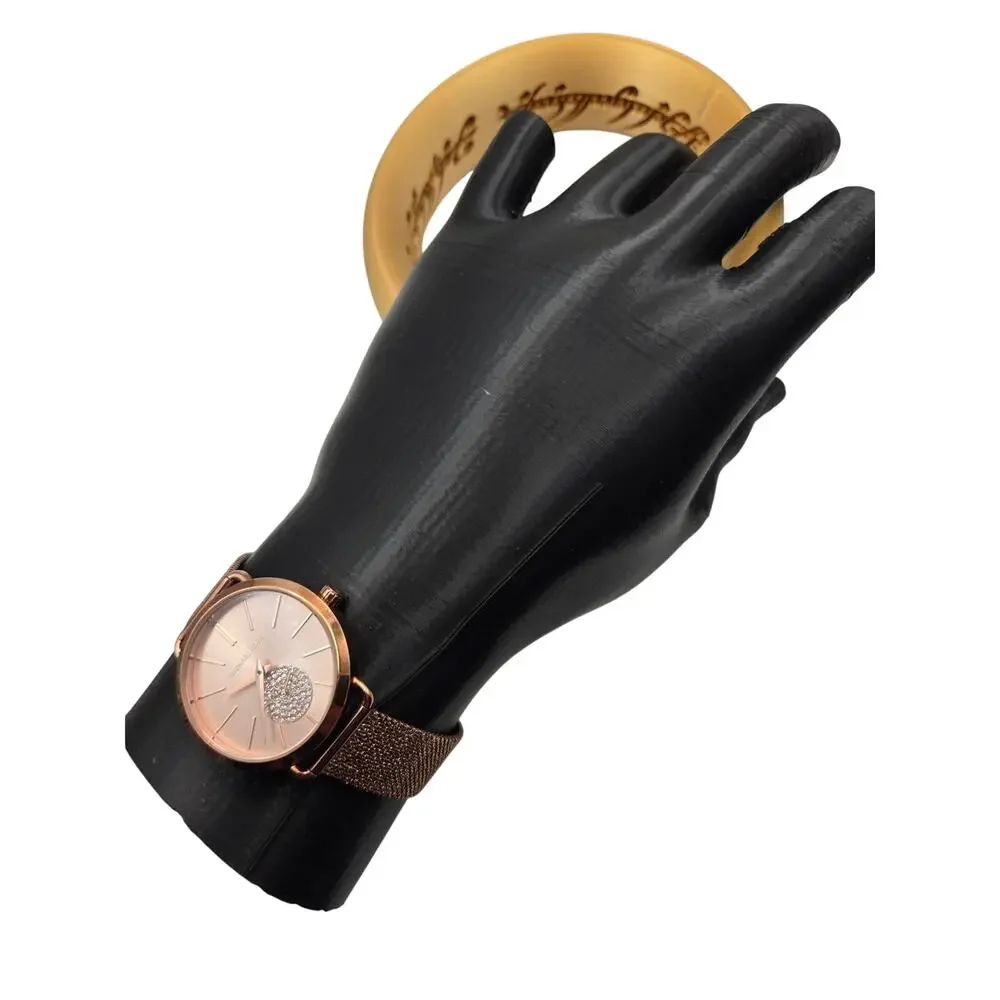 Michael Kors Portia Rose Gold Mesh Quartz Watch MK3845